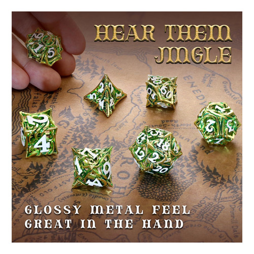 Fongogo Metal Dnd Dice Game Of 7 Para Dungeons And Dragons