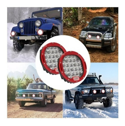 Imagen 6 de 8 de Faro Led Tipo Arb 105w 7pulgadas Para Rusticos Y 4x4 Rojo