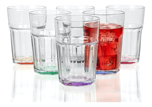 Red Co Juego 6 Vaso Alto Cristal Transparente 12 Onza Base