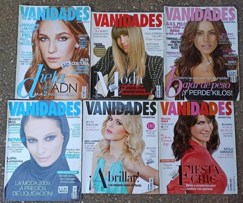 Lote 6 Revistas Vanidades Argentina 2008 - 2013 Duplaa