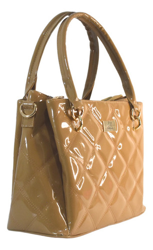 Bolso De Dama Elegante Charol Abollonado Lua De Dibella