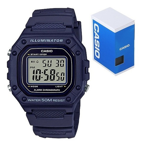 Reloj Casio W218 Azul Cronometro Alarma Sumergible 50m