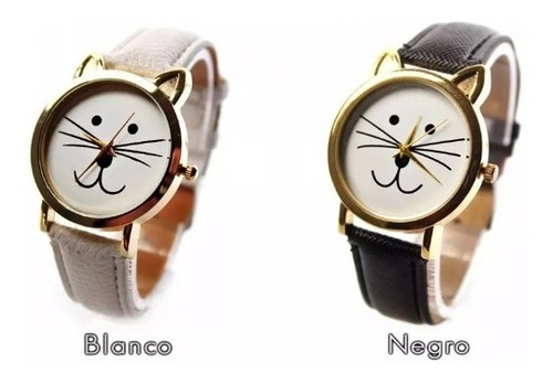 Reloj Juvenil Dama Gatito Geneva, Para Niña O Dama Fashion