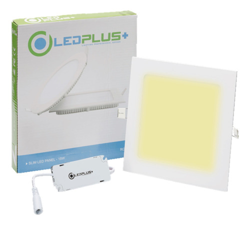 Panel Led 12w Empotrar Luz Calida 3000k Cuadrada Ledplus