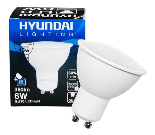 Ampolleta Led Gu10 5watt 6500k Pack X 10