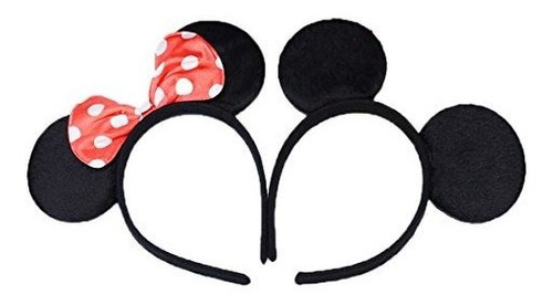 Thnha Juego De 2 Orejas De Mickey Minnie Mouse Diadema Niños