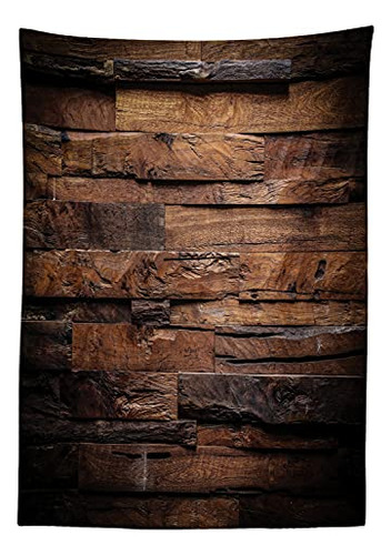 Ambesonne Chocolate Tablecloth, Rudo Madera Oscura Lsj1q