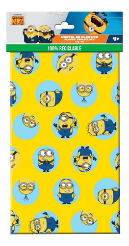 Mantel De Plastico Rectangular Fiesta Minions Kiwiminion Color Amarillo