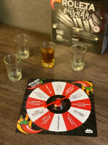 Kit Copo De Shot Jogo Game Roleta Ousada Drink Chopp Bear Zc