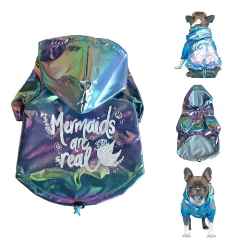 Piloto Lluvia- Ropa Para Perro -impermeable Sea Mermaid Aps