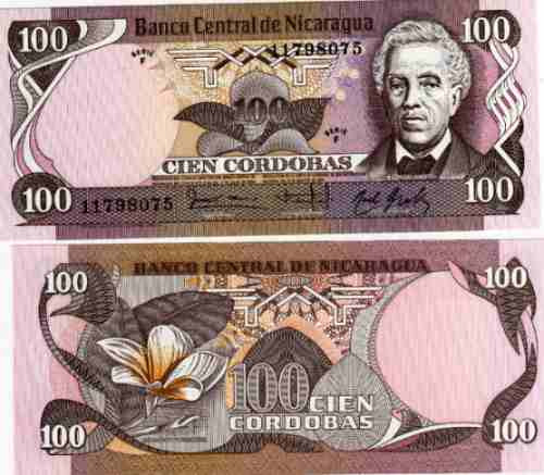Billete Nicaragua 100 Cordobas Año 1984 Sin Circular