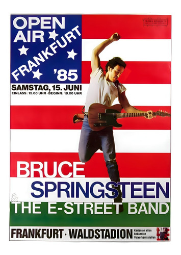 #10 Bruce Springsteen Poster Vinilo Autoadhesivo 100x60m