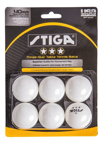Kit De 6 Pelotas De Tenis De Mesa Stiga