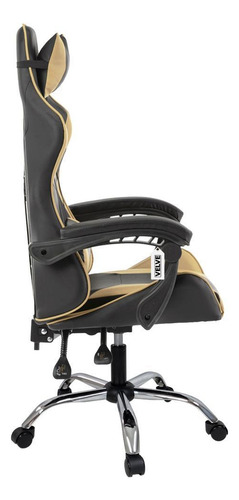 Cadeira Gamer Giratória Com Rodinhas Cg1.10 Dourado