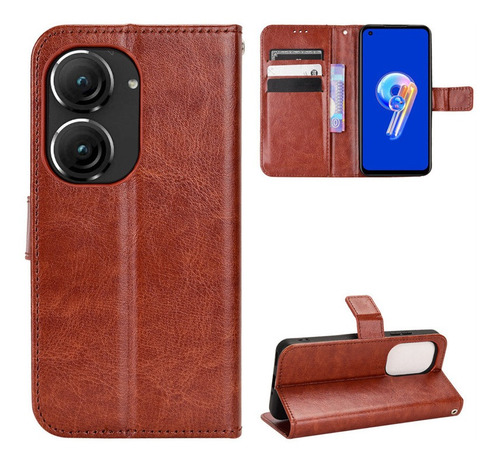 Funda De Piel Con Tapa Anticaída Para Asus Zenfone 9