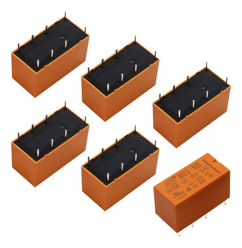 Tnisesm /6 Unids Bobina Dpdt Pcb Rele De Alimentacion Dc 12