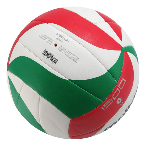 Balón Voleibol Molten V5m1500 #5 Cosido Color Blanco/rojo/verde