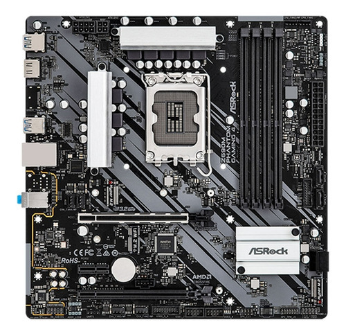 Tarjeta Madre Asrock Z690m Phantom Gaming 4 Ddr4 Lga 1700 Mi Color Negro