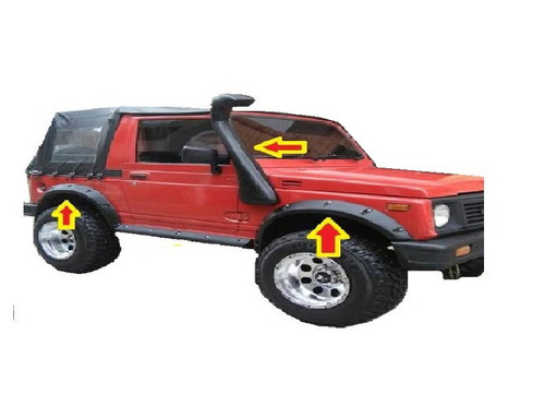 Imagen 2 de 7 de Kit Ampliaciones Y Snorkel Suzuki Sj410 - 413 Accesorios