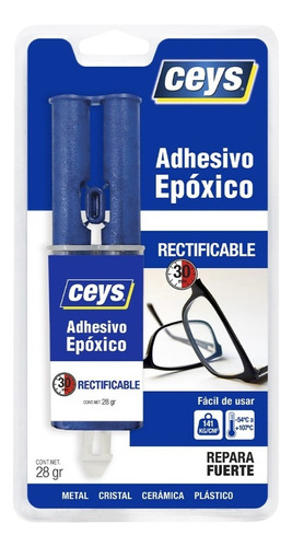 Pegamento JERINGA Ceys Epóxico Rapido color transparente de 28g no tóxico