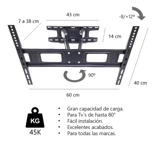 Soporte de pared de brazo para Televisor LG de 58 pulgadas