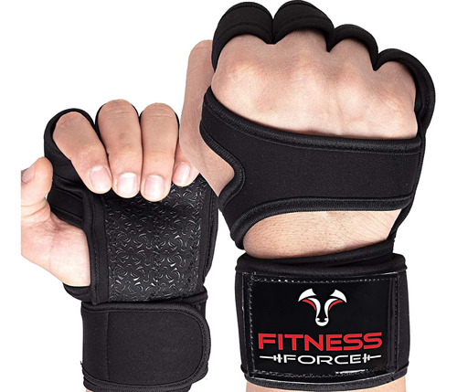 Fitness Force Ventilated Gym Gloves For Men With Built-in Wr