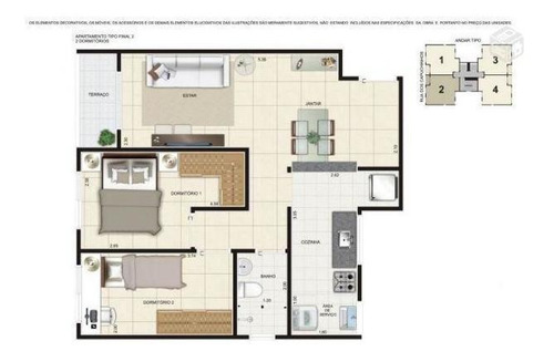 Apartamento Para Venda Em Santo André, Vila Guiomar, 2 Dormitórios, 1 Banheiro, 1 Vaga - Sa321_2-120404