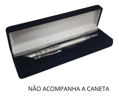 12x Estojo De Veludo Para Caneta Preto Atacado
