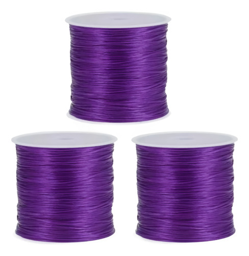 Hilo Elastico Para Pulsera 0.6 Mm Color Morad 100 Mtr Aprox