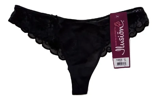 Par De Tangas Modelo 1553 Lencer a Ilusi n En Blanco Y Negro