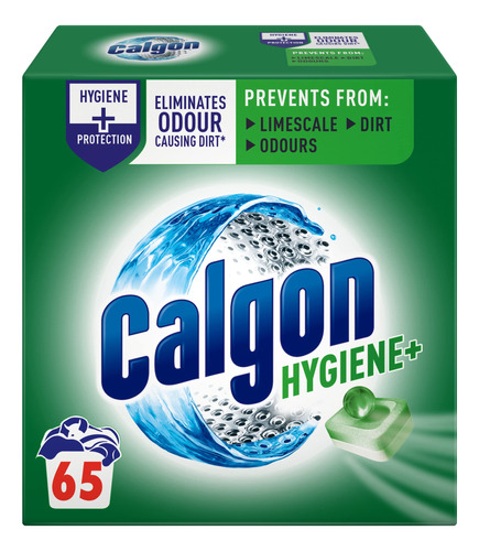 Calgon Hygiene Plus Suavizante De Agua Para Lavadora, 65 Tab