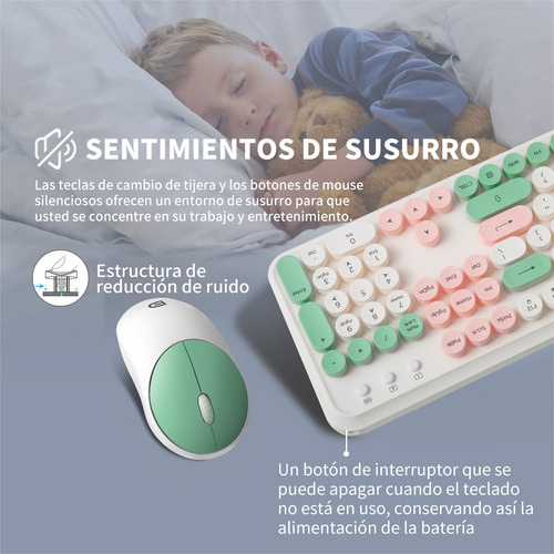 Kit De Teclado Y Ratón Inalámbricos Ergonómicos