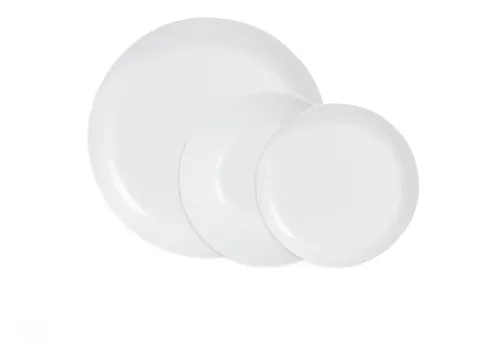 Vajilla Luminarc Vidrio Templado Redonda 12 Piezas Blanco