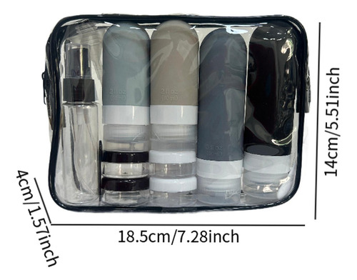 16 Piezas Botellas De Viaje Con Estuche De Almacenamiento
