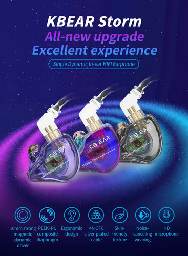 Auriculares Intraurales Yinyoo Kbear Storm Para Cantantes Dr