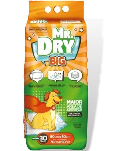 Tapete Higiênico Mr Dry Big 80x60 30 Unidades