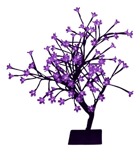 Árbol Luminoso Luces Led Bonsai 220v Navidad Flor Cerezo Color Violeta