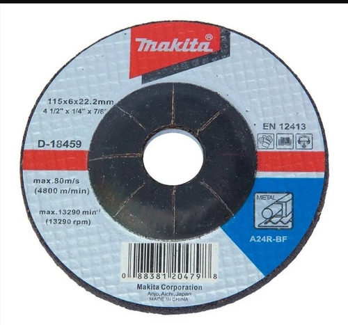 Disco Desbaste Metal 4.5  X6mm Espesor Makita 3 Unidades 