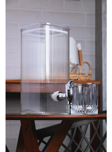 Suqueira Lyor Lines Quadrada De Vidro 2,8l