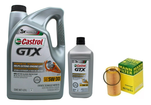 Kit 5w30 Gtx Tecnología Sintético Castrol + Filtro Jetta Mk6