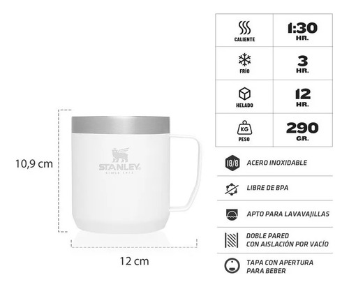Taza Vaso Térmico Stanley Camp Mug 354ml Acero Inoxidable