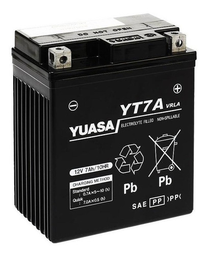 Bateria  Yuasa Yt7a = Ytx7l-bs Ybr Xtz Ys 250 Gel - Full Fas