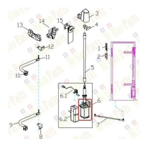 Imagen 2 de 5 de Valvula Puerta Bus Higer 61u49-00508-a1