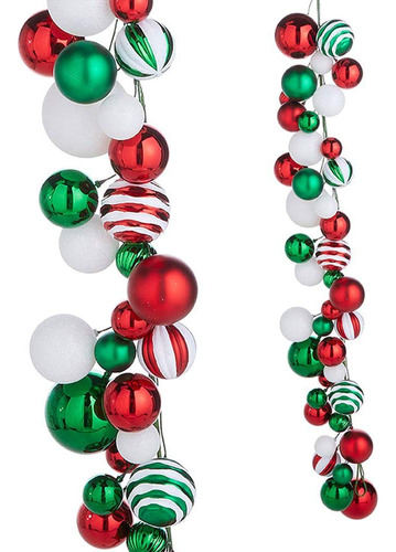 Raz Imports Guirnalda Navidad Bola Multicolor Patron Mixto 4