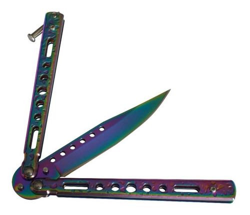 Navaja Tipo Mariposa Balisong  Táctica - Color Tornasolado