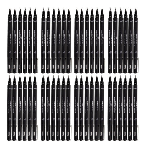 48 Uni Pin Microfibra Pigmentada Permanente Fina Brush Draw