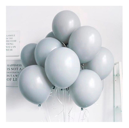 Globo Latex Gris Pastel Pack X 50 Unidades