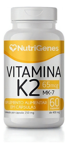 Vitamina K2 60 Capsulas Nutrigenes Sabor Sem sabor