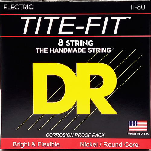 Dr Strings Tf8 11 Cadena Tite-fit Heavy Bañado Niquel Para