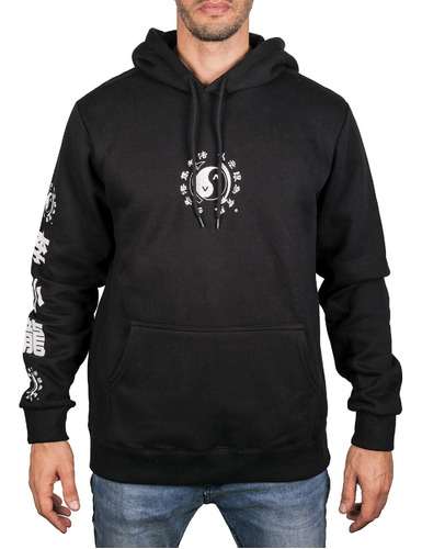 Buzo Hombre Rvca Yin Yang Canguro Estampado Algodon